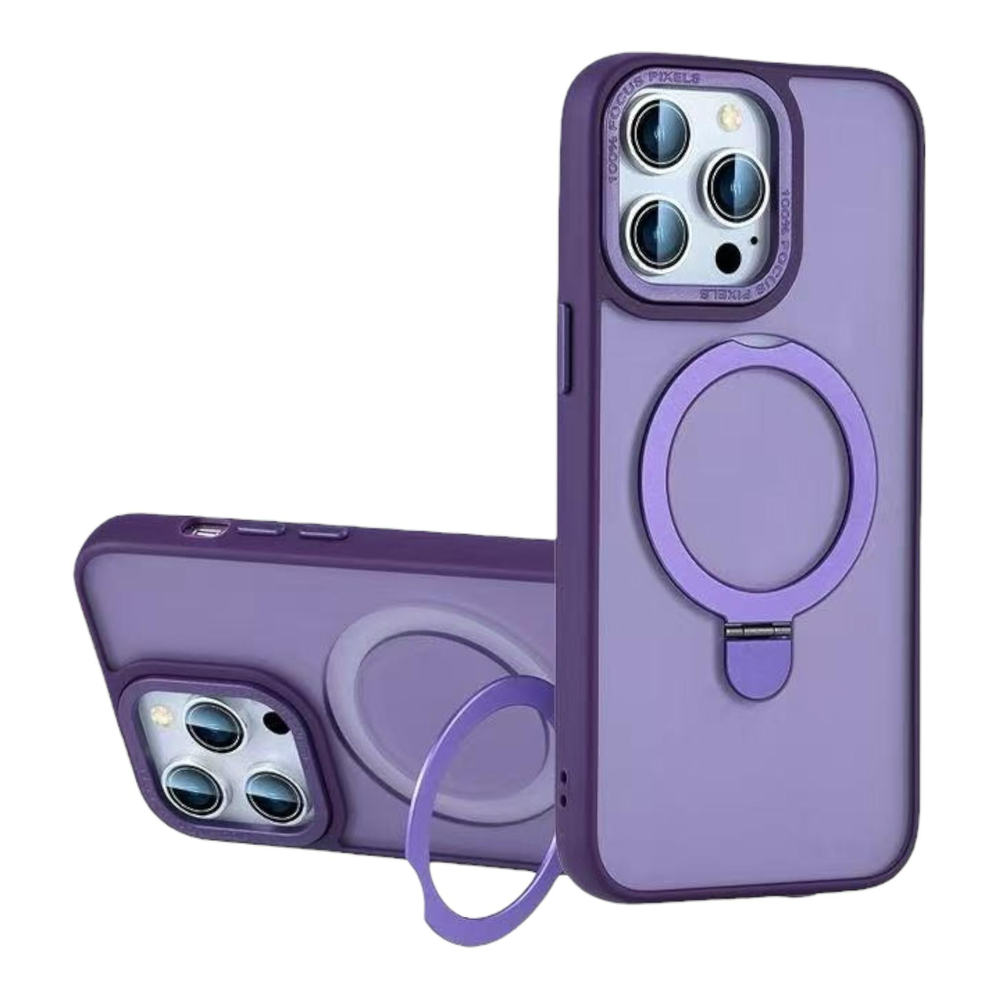 For Magsafe Matte Case With Metal Ring Stand Slim Stylish Wireless Charging Ready For Iphone And Samsung“ Premium Quality, Stylish & Durable Protective Case